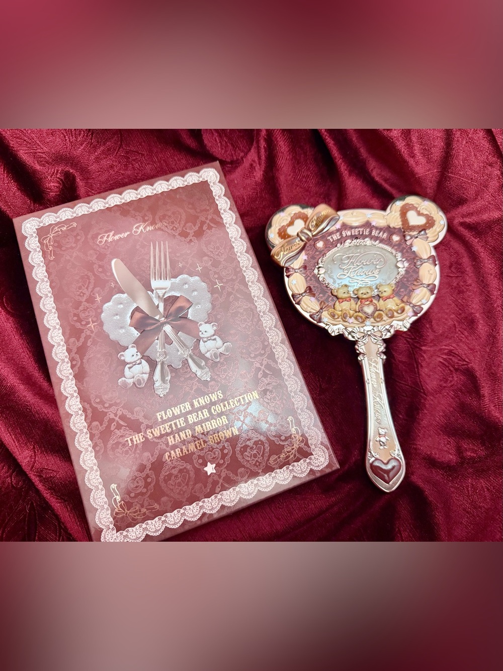 Flower Knows Teddy Bear Mirror-New in Box - Picture 3 of 6